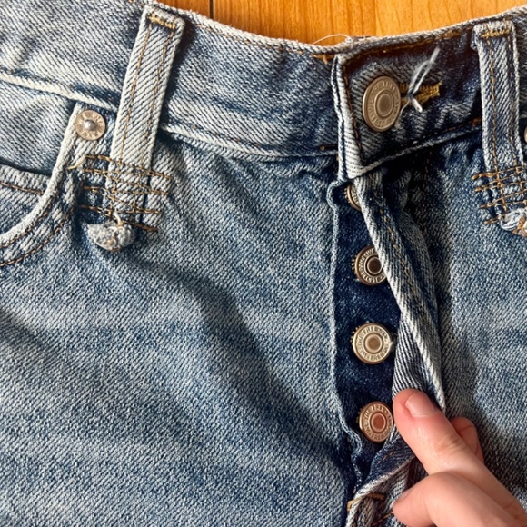 Free People Jean Shorts Button Fly Denim Size 24 We the free distressed - Picture 4 of 8